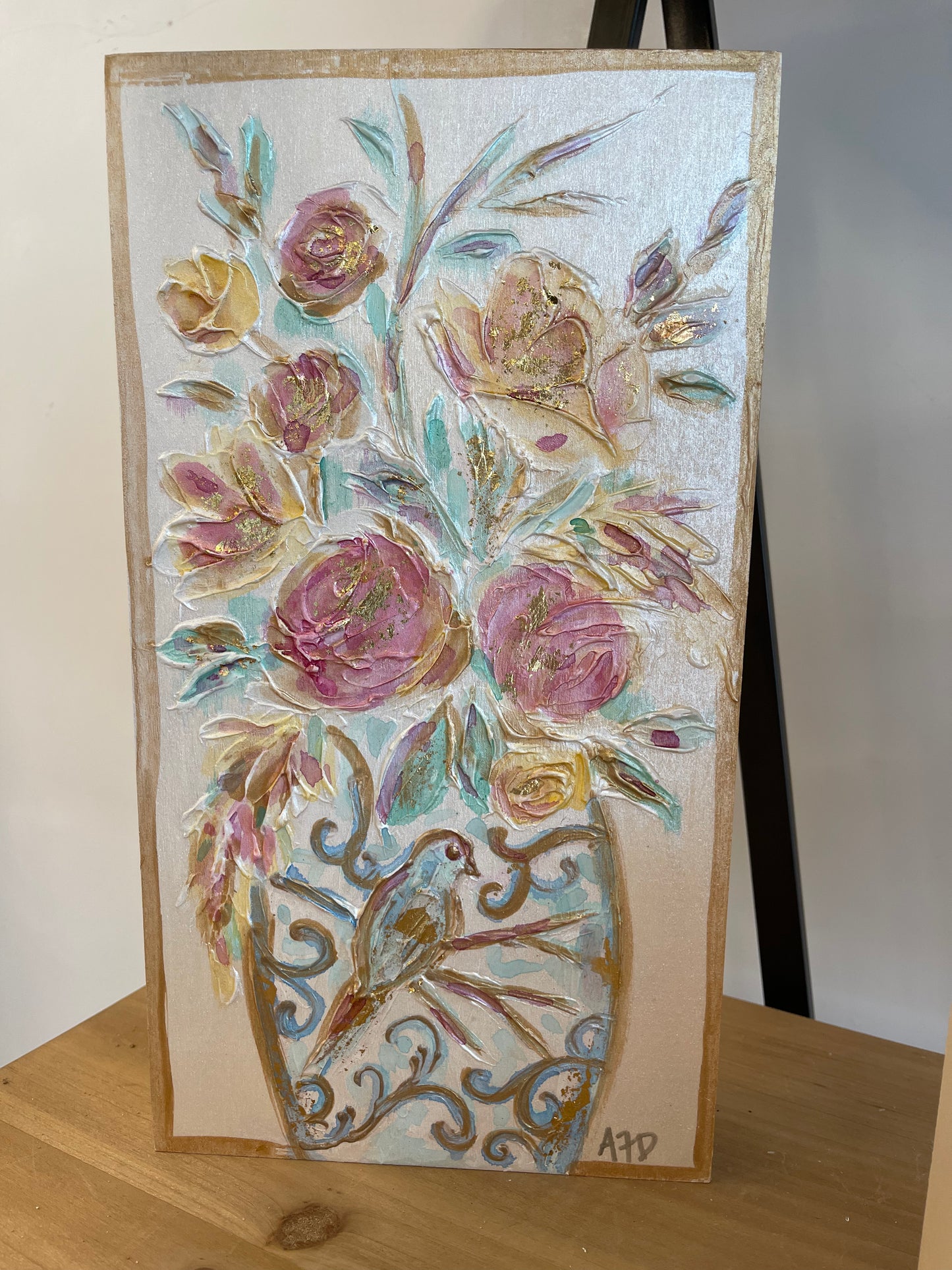 Bouquet in Bird Vase