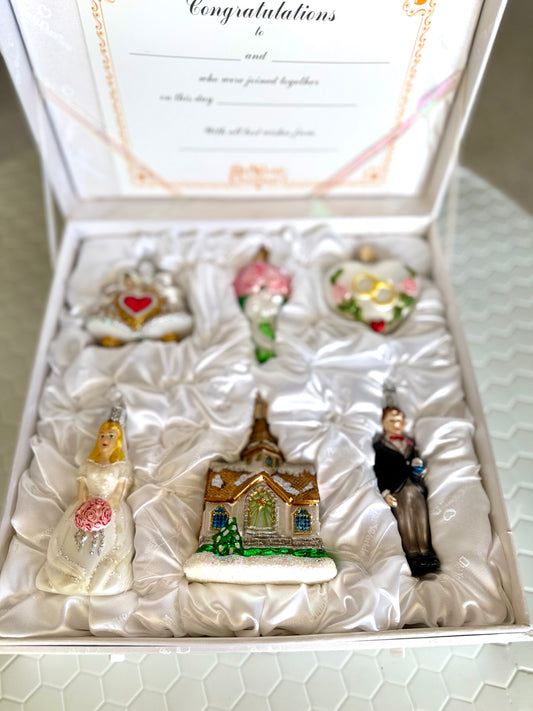 Old World Christmas Wedding Ornament Set
