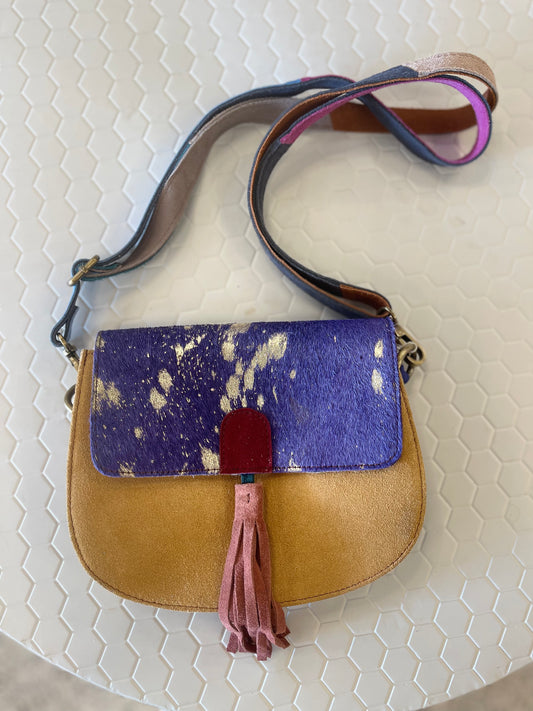 Colorful Cowhide Crossbody